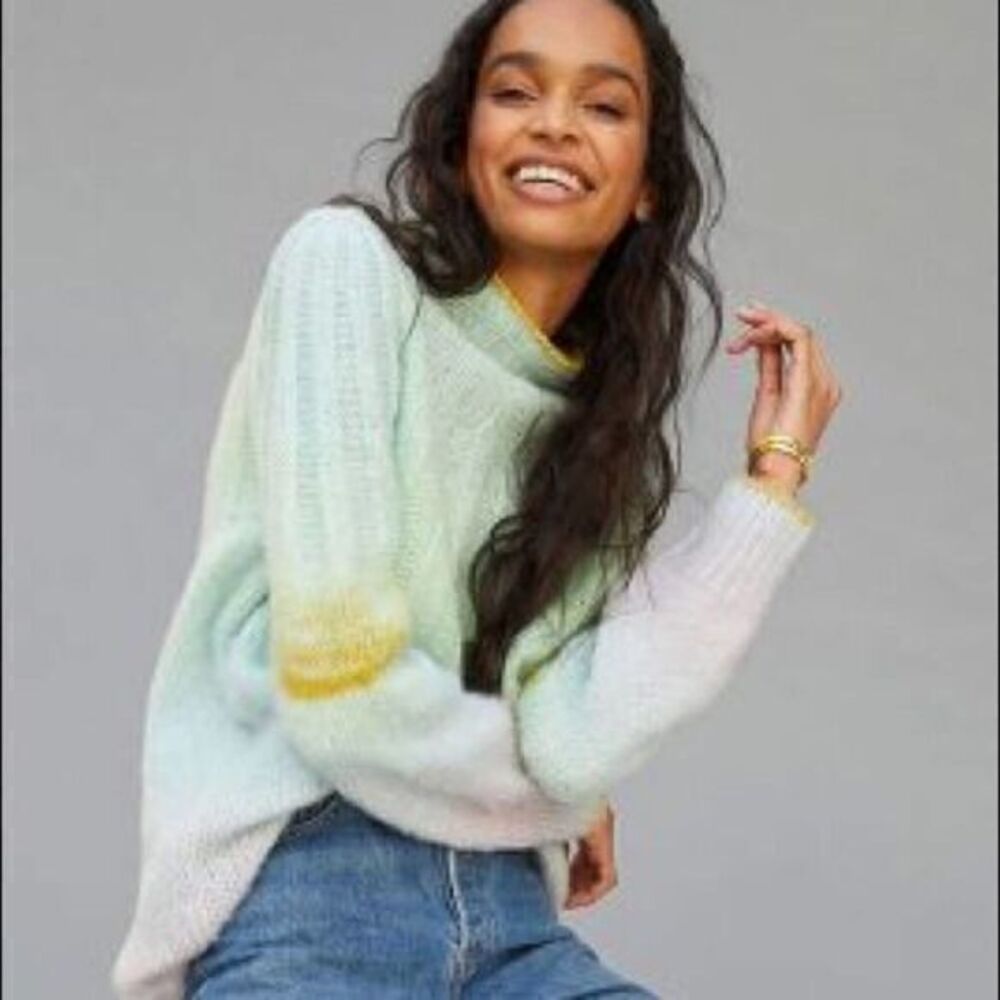 ANTHROPOLOGIE NWT Perri Ombre Tunic Pullover Oversized Sweater SMALL
